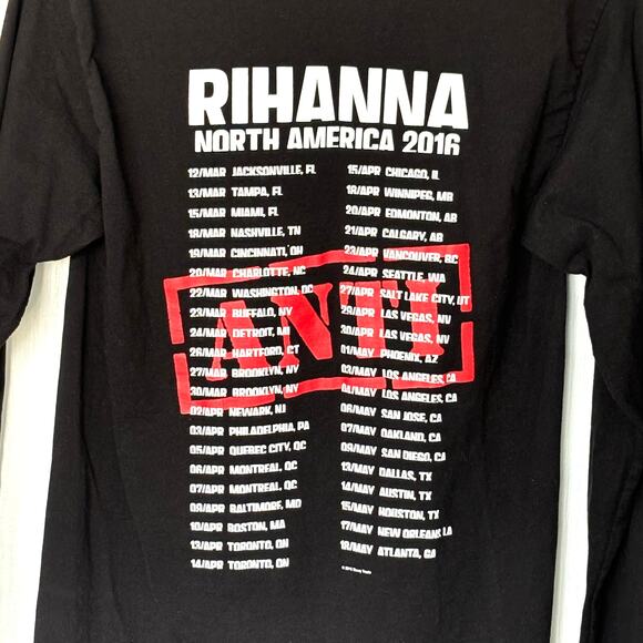 Rihanna Anti-World Tour 2016 Black Concert Long Sleeve Tee Size Small - Picture 5 of 6